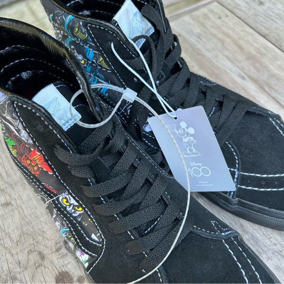 Vans X Disney 100th Villains Sk8Hi Shoes Men's Size 7.5 Womens 9 Black Sneakers - Picture 9 of 15